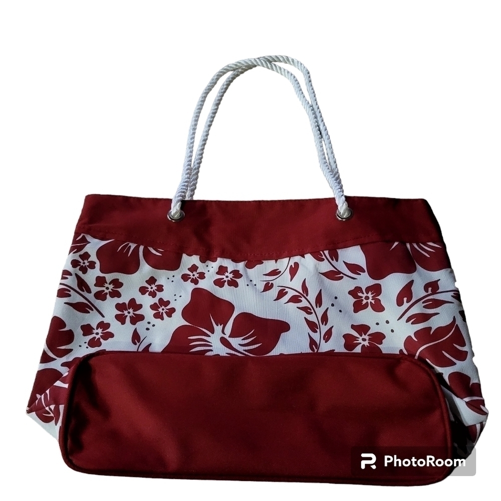 Hawaiian Beach Bag Red White - Picture 2 of 2